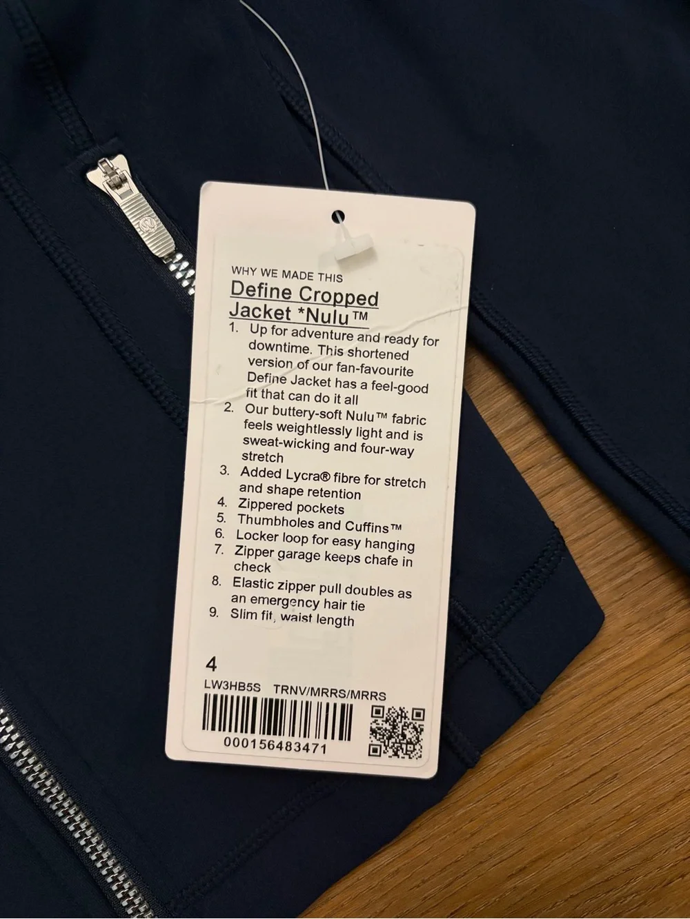 Lululemon Define Cropped Jacket NWT Navy 4